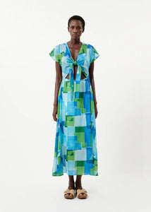 FRNCH | Coraly Dress | Geo Blue - LONDØNWORKS