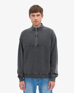 COLORFUL STANDARD | Classic Organic Quarter Zip Hood | Faded Black