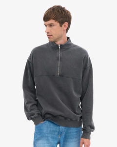 COLORFUL STANDARD | Classic Organic Quarter Zip Hood | Faded Black