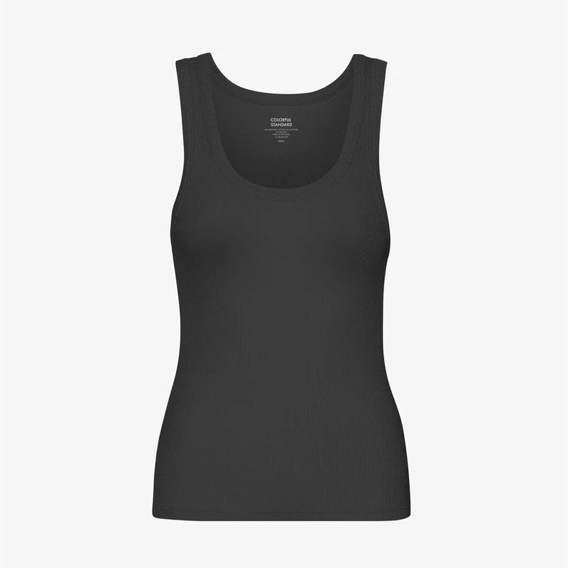 COLORFUL STANDARD | Women Organic Rib Tank Top | Deep Black