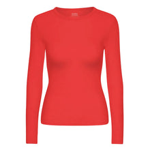 Load image into Gallery viewer, COLORFUL STANDARD | Women Organic Rib Long Sleeve T Shirt | Red Tangerine