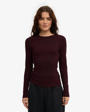 Load image into Gallery viewer, COLORFUL STANDARD | Women Organic Rib Long Sleeve T Shirt | Oxblood Red - LONDØNWORKS