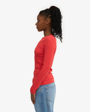 Load image into Gallery viewer, COLORFUL STANDARD | Women Organic Rib Long Sleeve T Shirt | Red Tangerine