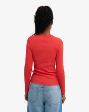 Load image into Gallery viewer, COLORFUL STANDARD | Women Organic Rib Long Sleeve T Shirt | Red Tangerine