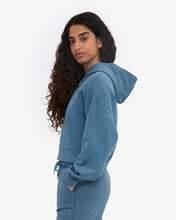 Load image into Gallery viewer, COLORFUL STANDARD | Organic Crop Zip Hood | Faded Indigo