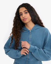 Load image into Gallery viewer, COLORFUL STANDARD | Organic Crop Zip Hood | Faded Indigo