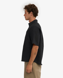 COLORFUL STANDARD | Linen SS Shirt | Deep Black - LONDØNWORKS