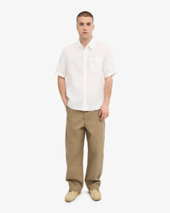 COLORFUL STANDARD | Linen SS Shirt | Optical White - LONDØNWORKS