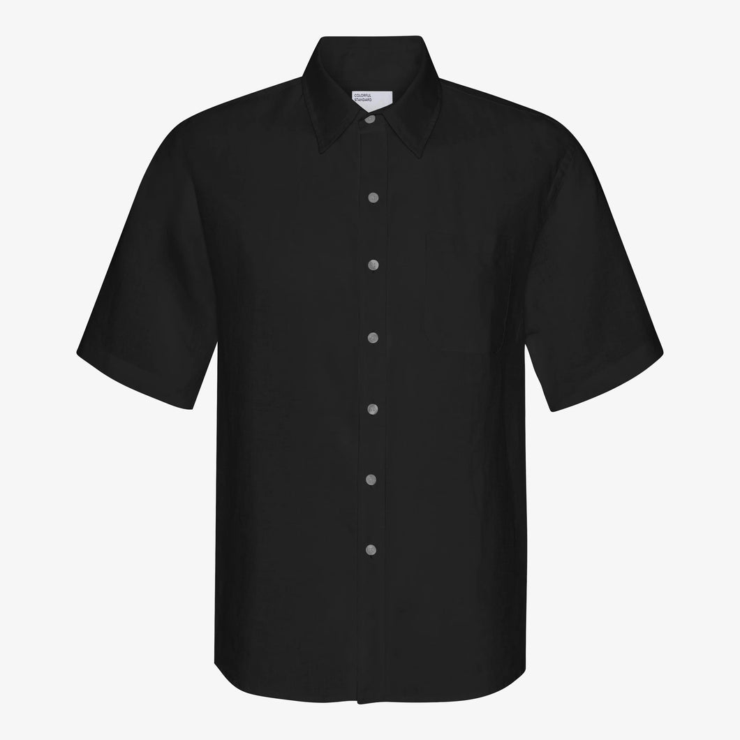 COLORFUL STANDARD | Linen SS Shirt | Deep Black - LONDØNWORKS
