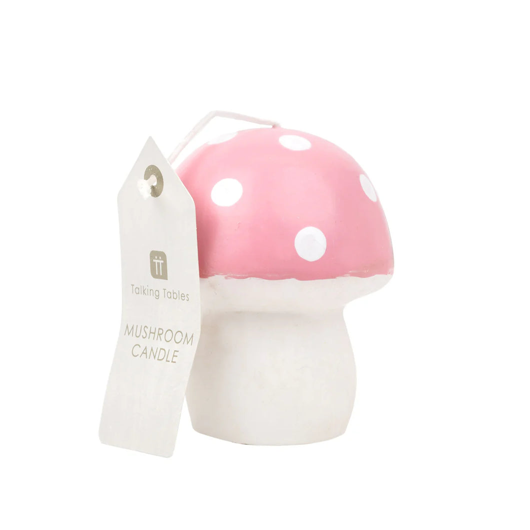 TALKING TABLES | Large Midnight Forest Toadstool Candle | Pink