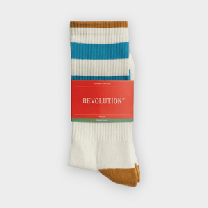 REVOLUTION | 8907 Jaquard Crew Socks | White - LONDØNWORKS