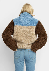SELFHOOD | 77319 Chunky Block Teddy Jacket | Blue