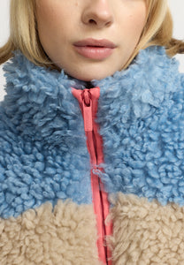 SELFHOOD | 77319 Chunky Block Teddy Jacket | Blue