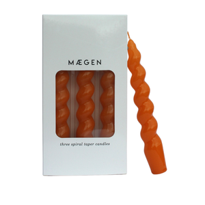 MÆGEN | Set of 3 Spiral Taper Candles | Tangerine - LONDØNWORKS