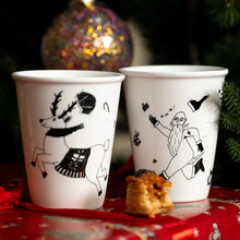 Load image into Gallery viewer, HELEN B | Porcelain Cup | Naughty Rudolph
