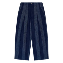 Load image into Gallery viewer, LOWIE | Stripe Denim Pleat Trousers | Blue