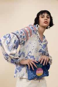 EMILY LOVELOCK | Emma Blouse | Blue - LONDØNWORKS