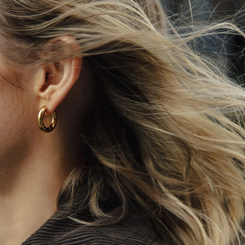 NORDIC MUSE | Medium Bold Hoops | Gold