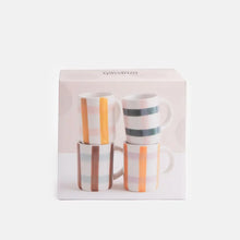 Load image into Gallery viewer, CAROLINE GARDNER | Multi-Check Set of 4 Espresso Mugs