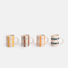 Load image into Gallery viewer, CAROLINE GARDNER | Multi-Check Set of 4 Espresso Mugs