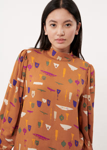 FRNCH | Enora Blouse | Vase Brown - LONDØNWORKS