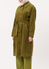 Load image into Gallery viewer, FRNCH | Catarina Cord Trench | Khaki - LONDØNWORKS