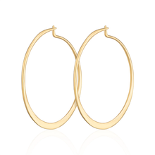 Load image into Gallery viewer, SCREAM PRETTY |  Flat Hoop Earrings | Gold Plated