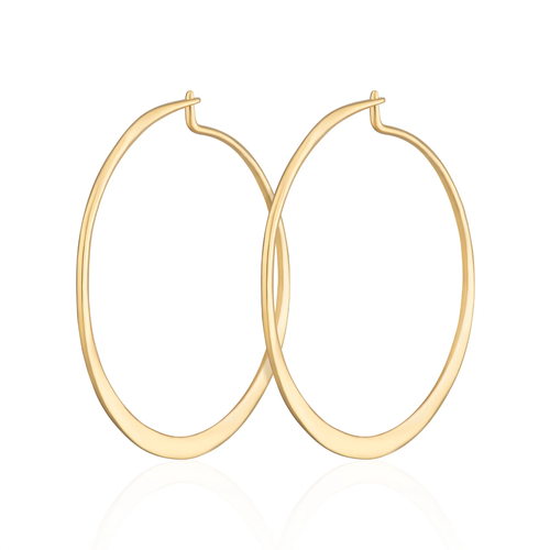 SCREAM PRETTY |  Flat Hoop Earrings | Gold Plated