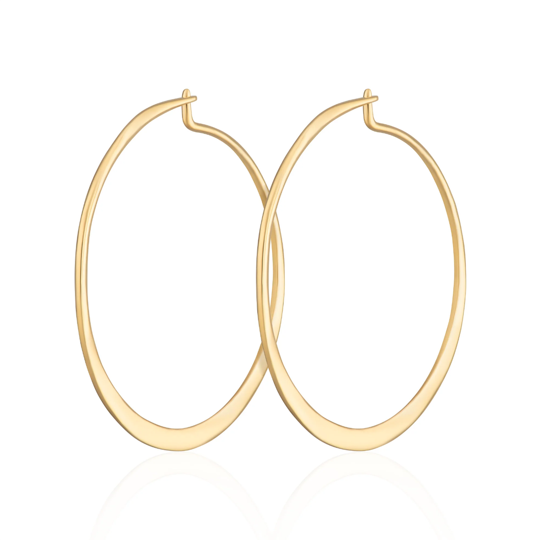 SCREAM PRETTY |  Flat Hoop Earrings | Gold Plated