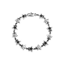 Load image into Gallery viewer, TWOJEYS | Black Enameled Stars Bracelet | Silver