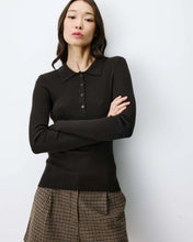 Load image into Gallery viewer, GRACE &amp; MILA | Angelo Knit Polo-Neck Sweater | Chocolate