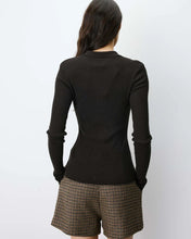 Load image into Gallery viewer, GRACE &amp; MILA | Angelo Knit Polo-Neck Sweater | Chocolate