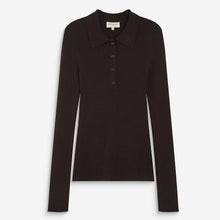 Load image into Gallery viewer, GRACE &amp; MILA | Angelo Knit Polo-Neck Sweater | Chocolate