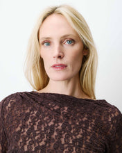 Load image into Gallery viewer, GRACE &amp; MILA | Avoine Boat Neck Lace Top | Chocolate