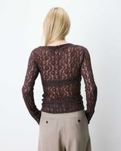 Load image into Gallery viewer, GRACE &amp; MILA | Avoine Boat Neck Lace Top | Chocolate