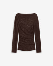 Load image into Gallery viewer, GRACE &amp; MILA | Avoine Boat Neck Lace Top | Chocolate
