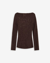 Load image into Gallery viewer, GRACE &amp; MILA | Avoine Boat Neck Lace Top | Chocolate