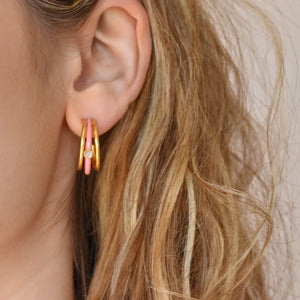 GEM BAZAAR | Hoopla-la Earrings | Pink - LONDØNWORKS