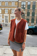 Load image into Gallery viewer, ØST LONDON | Kirsten Sleeveless Fleece Jacket | Rust