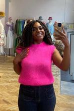 Load image into Gallery viewer, ØST LONDON | Monika Cropped Mohair Vest | Neon Pink - LONDØNWORKS
