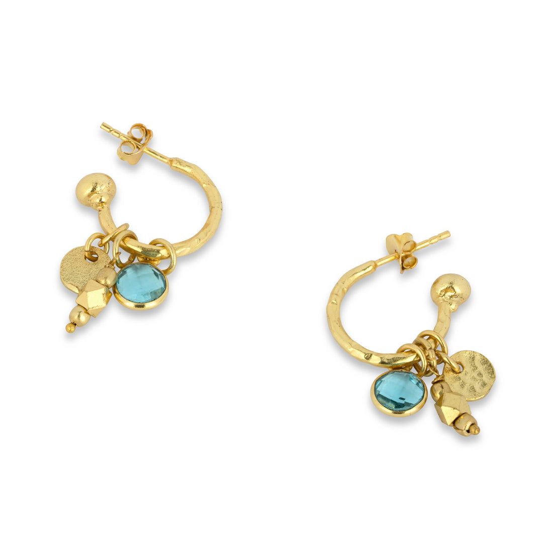 ASHIANA | Nori Hoop Earrings | Blue Topaz