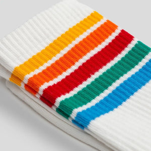 REVOLUTION | 8903 Jaquard Crew Socks | White - LONDØNWORKS