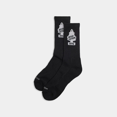 REVOLUTION | 8912 Jaquard Crew Socks | Black