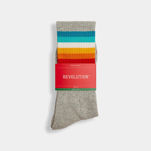 REVOLUTION | 8913 Jaquard Crew Socks | Grey-Melange