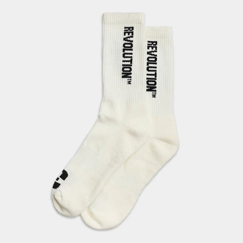 REVOLUTION | 8926 Jaquard Socks | Off-White - LONDØNWORKS