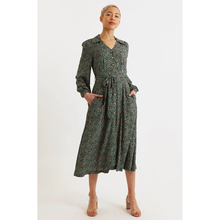 Load image into Gallery viewer, LOUCHE | Loria Sugar Plum Print Midi Shirt Dress | Black/Multi - LONDØNWORKS