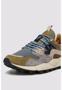 FLOWER MOUNTAIN | Yamano 3 Suede/Nylon Sneakers | Military-Grey-Light Brown