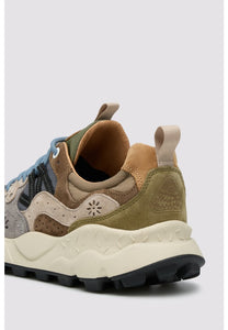 FLOWER MOUNTAIN | Yamano 3 Suede/Nylon Sneakers | Military-Grey-Light Brown