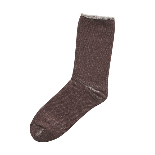 NISHIGUCHI KUTSUSHITA | Silk Cotton Lounge Socks | Mocha Brown