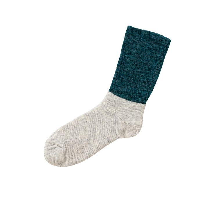 NISHIGUCHI KUTSUSHITA | Oslo Mohair Wool Pile Socks | T-Green